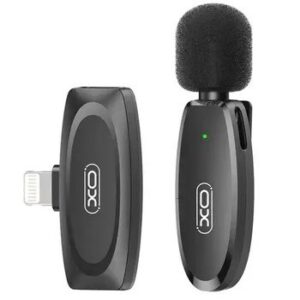 XO MKF08B Lightning One-Touch Low Latency Wireless Lavalier Microphone Black