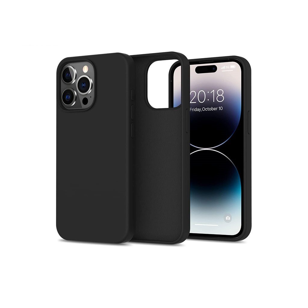 XO K10B iP15 6.1″ Conventional Liquid Silicone Phone Case Black