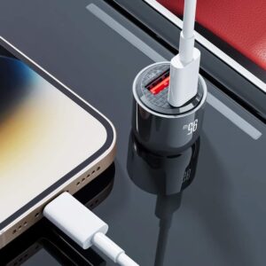 XO CC58 intelligent transparent metal car charging A+C=95W (MAX) Tranish