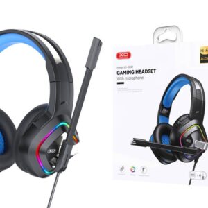 XO GE-08 Static RGB Long Mic Headworn Game Earphones USB+Dual 3.5mm Black