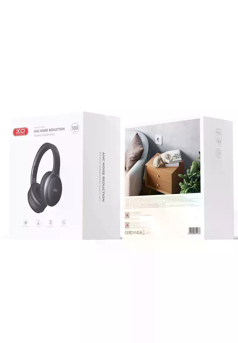 XO BE41 Star Mist ANC Noise Cancelling Folding Headband Bluetooth Headset Black - imagine 4