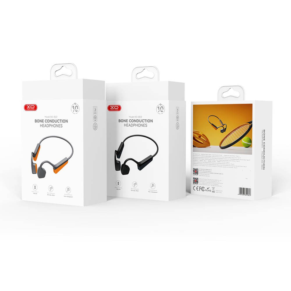 XO BD2 Depp Lightweight Bone Conduction Bluetooth Headset Black - imagine 3