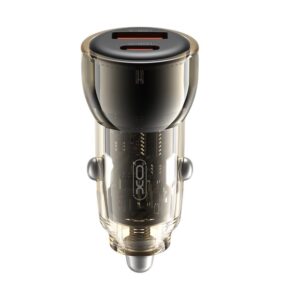 XO CC60 Smart Transparent Car Charger A30W+C30W/Simultaneous 60W Car Charger Black