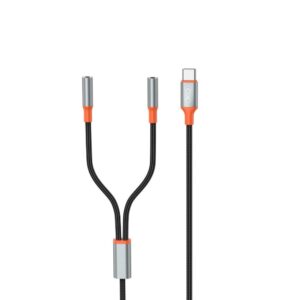 XO NB-R269B Couple Cable Type-c to Dual 3.5 Female Adapter 1.2m Black