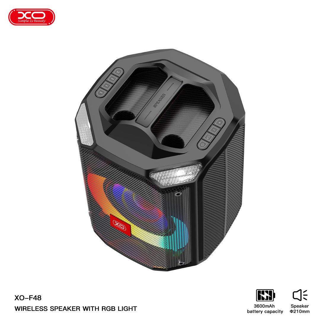 XO F48 Dual Wheat 8″ Phantom RGB Bluetooth Speaker 40W (with remote control) Black - imagine 5