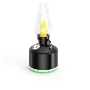 XO HF06 Kerosene Lamp Style Colourful Ambient Night Light Humidifying Mist (1200mAh) Black