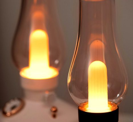 XO HF06 Kerosene Lamp Style Colourful Ambient Night Light Humidifying Mist (1200mAh) green - imagine 4