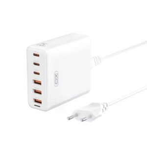 XO L133(EU) 75W GaN 3A+3C Desktop Fast Charger with 1.5M Power Cord White