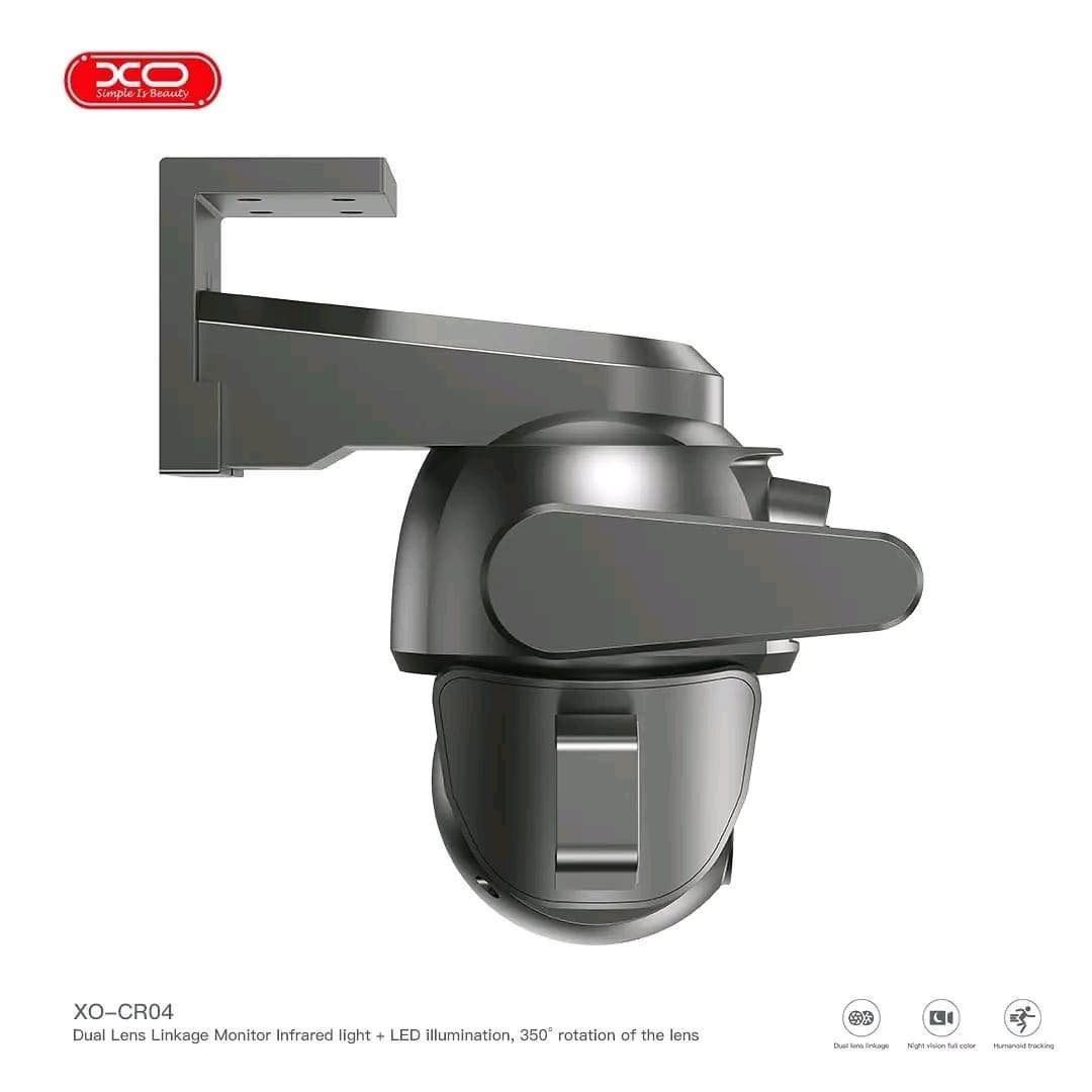 XO CR04 Robot 400W Pixel Dual Screen Outdoor Dome Camera 2.4G Wireless WiFi Black - imagine 2