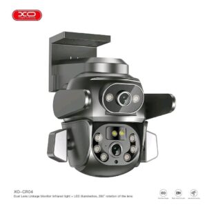 XO CR04 Robot 400W Pixel Dual Screen Outdoor Dome Camera 2.4G Wireless WiFi Black