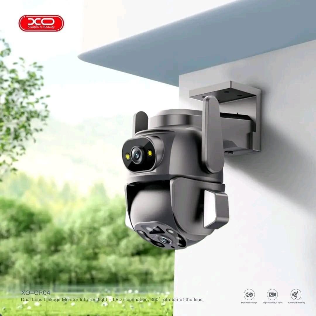 XO CR04 Robot 400W Pixel Dual Screen Outdoor Dome Camera 2.4G Wireless WiFi Black - imagine 4