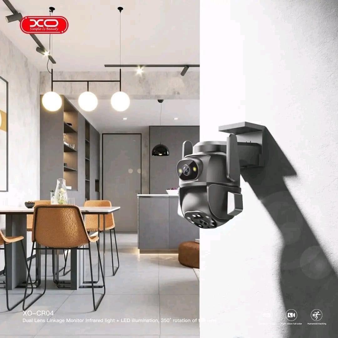 XO CR04 Robot 400W Pixel Dual Screen Outdoor Dome Camera 2.4G Wireless WiFi Black - imagine 5