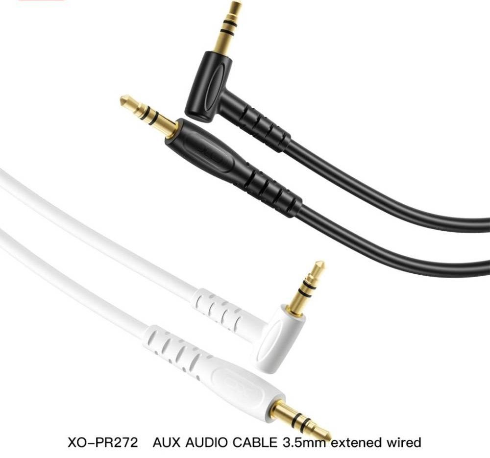 XO NB-R272 Elbow PVC 3.5 to 3.5 1m Audio Cable Black - imagine 2