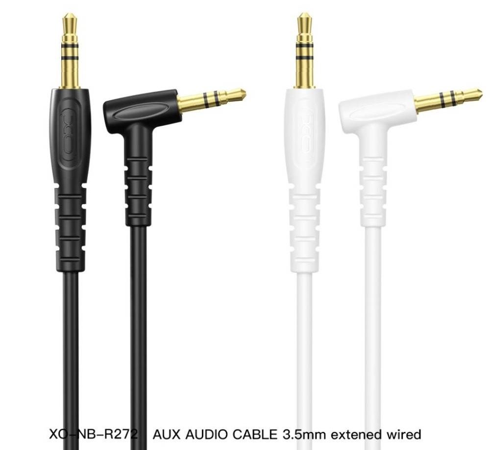 XO NB-R272 Elbow PVC 3.5 to 3.5 1m Audio Cable Black