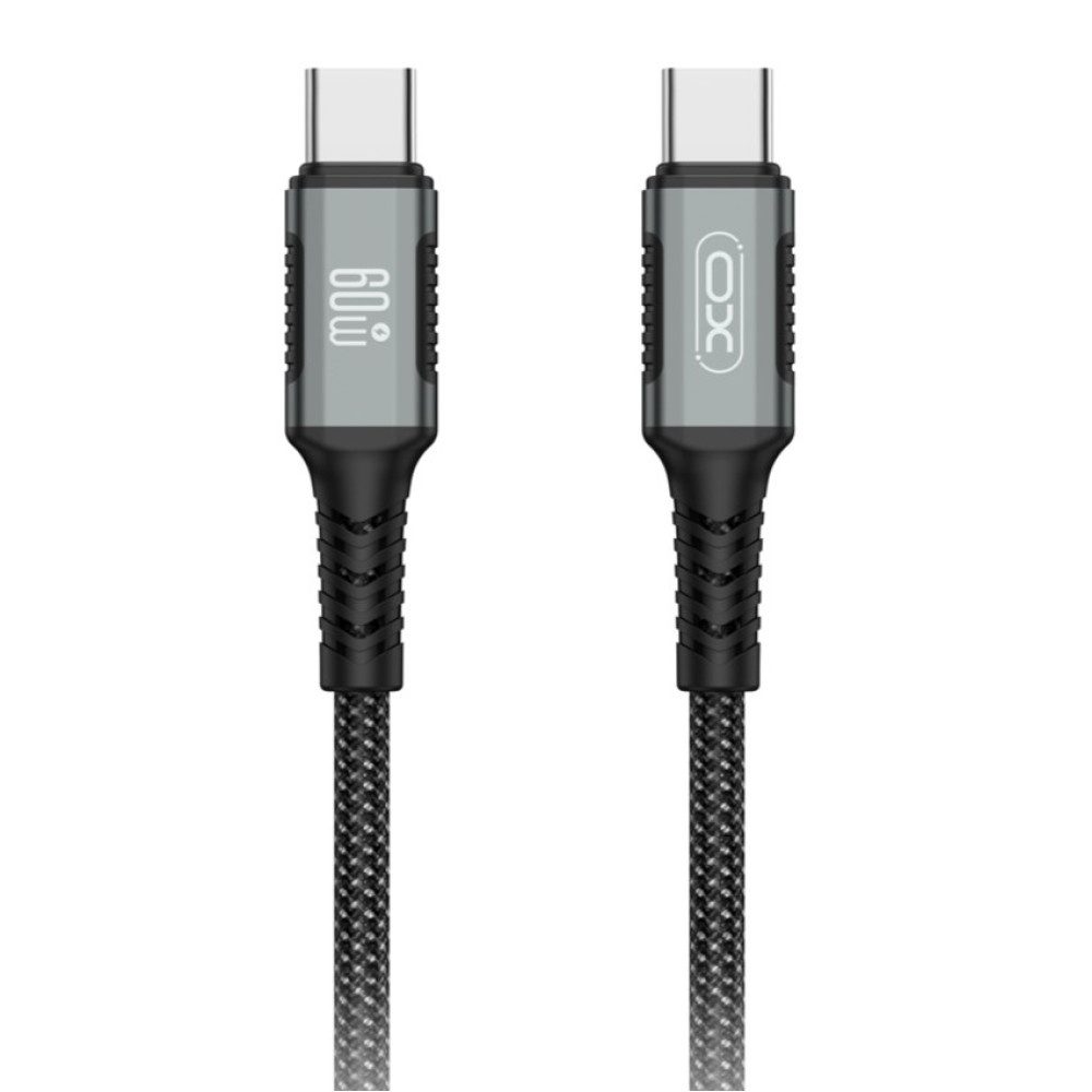 XO NB-Q267 Magnetic Braided Type-c to Type-c 60W Data Cable 1M Black