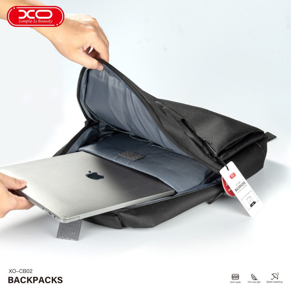 XO CB02 17″ Computer Shoulder Bag Black (Side USB Port, Quick Charge) Black - imagine 3