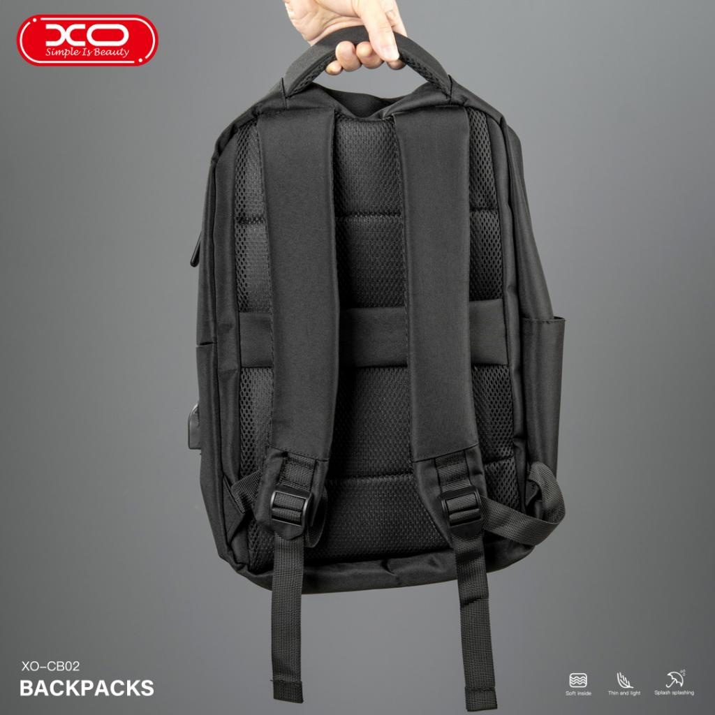 XO CB02 17″ Computer Shoulder Bag Black (Side USB Port, Quick Charge) Black - imagine 5