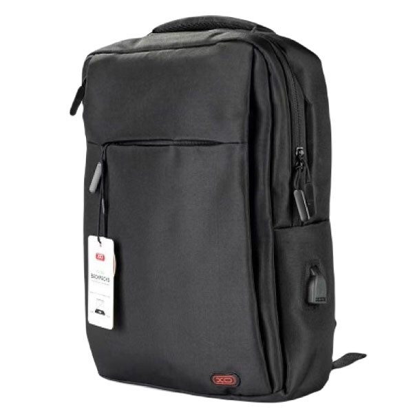 XO CB02 17″ Computer Shoulder Bag Black (Side USB Port, Quick Charge) Black
