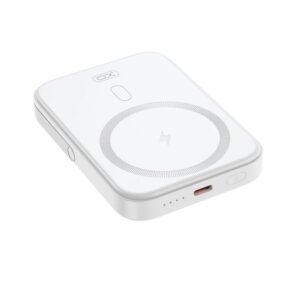 XO PR242 15W magnetic wireless charging + PD20W C fast charging with U-shaped holder 5000mAh White