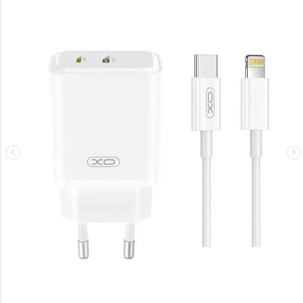 XO L145 20W USB-C+L Port Bi-directional Reverse Charger Fast Charger White - imagine 4