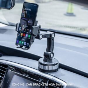 XO C146 Suction Cup Rotating Cell Phone Holder Black