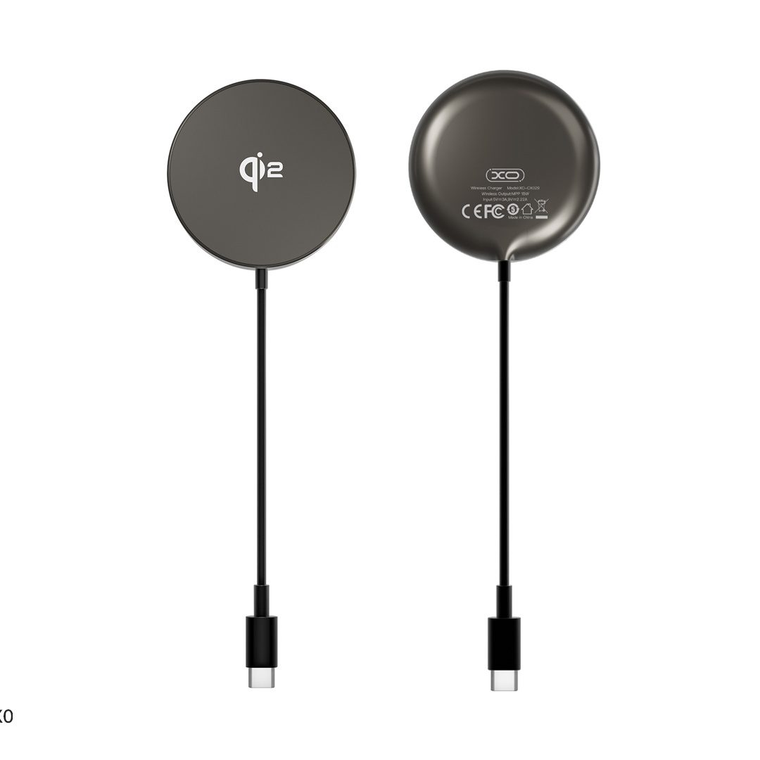 XO CX029 QI2 Magnetic 15W Wireless Charger Black - imagine 3