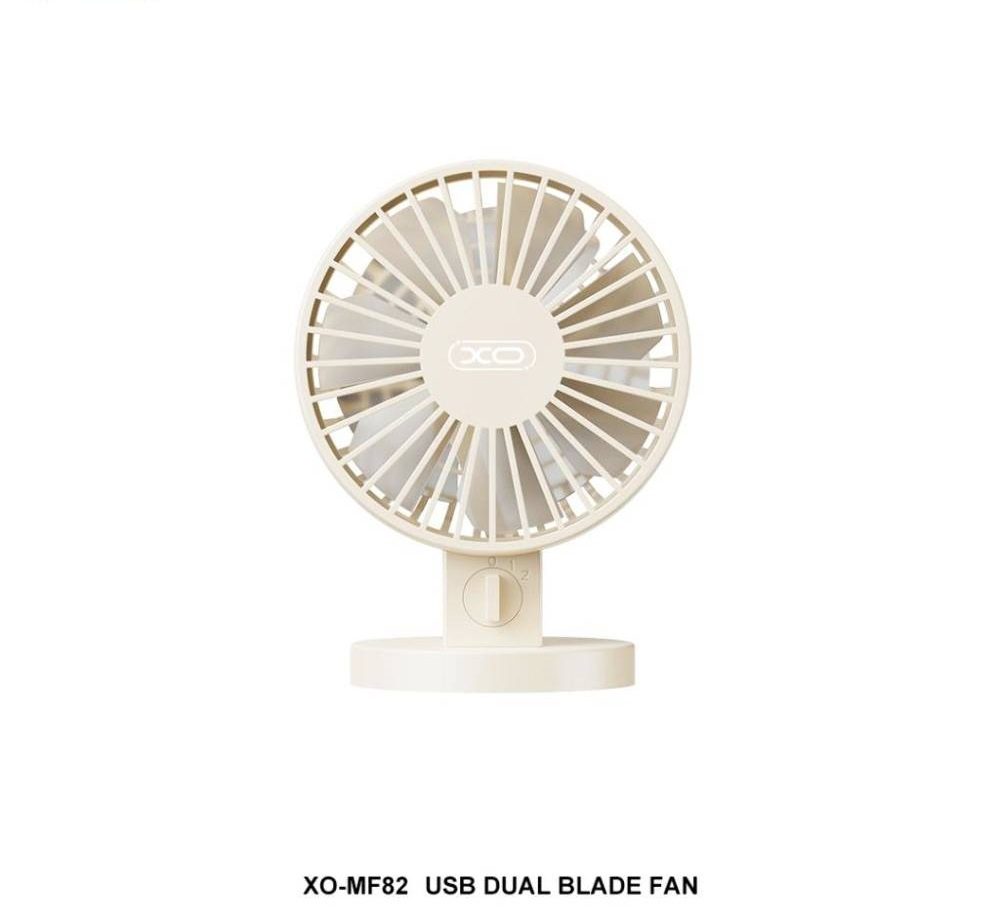 XO MF82 Desktop USB Dual Blade Fan Blue - imagine 2