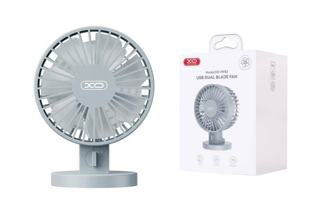 XO MF82 Desktop USB Dual Blade Fan Blue