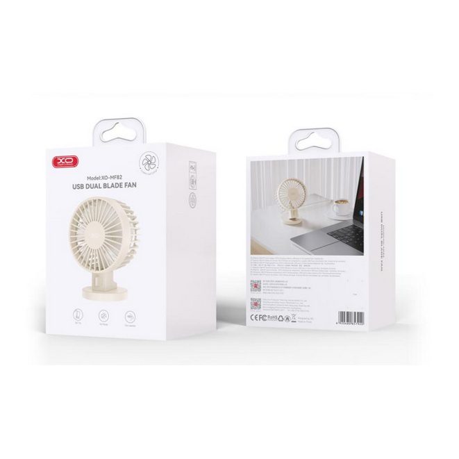 XO MF82 Desktop USB Dual Blade Fan Beige