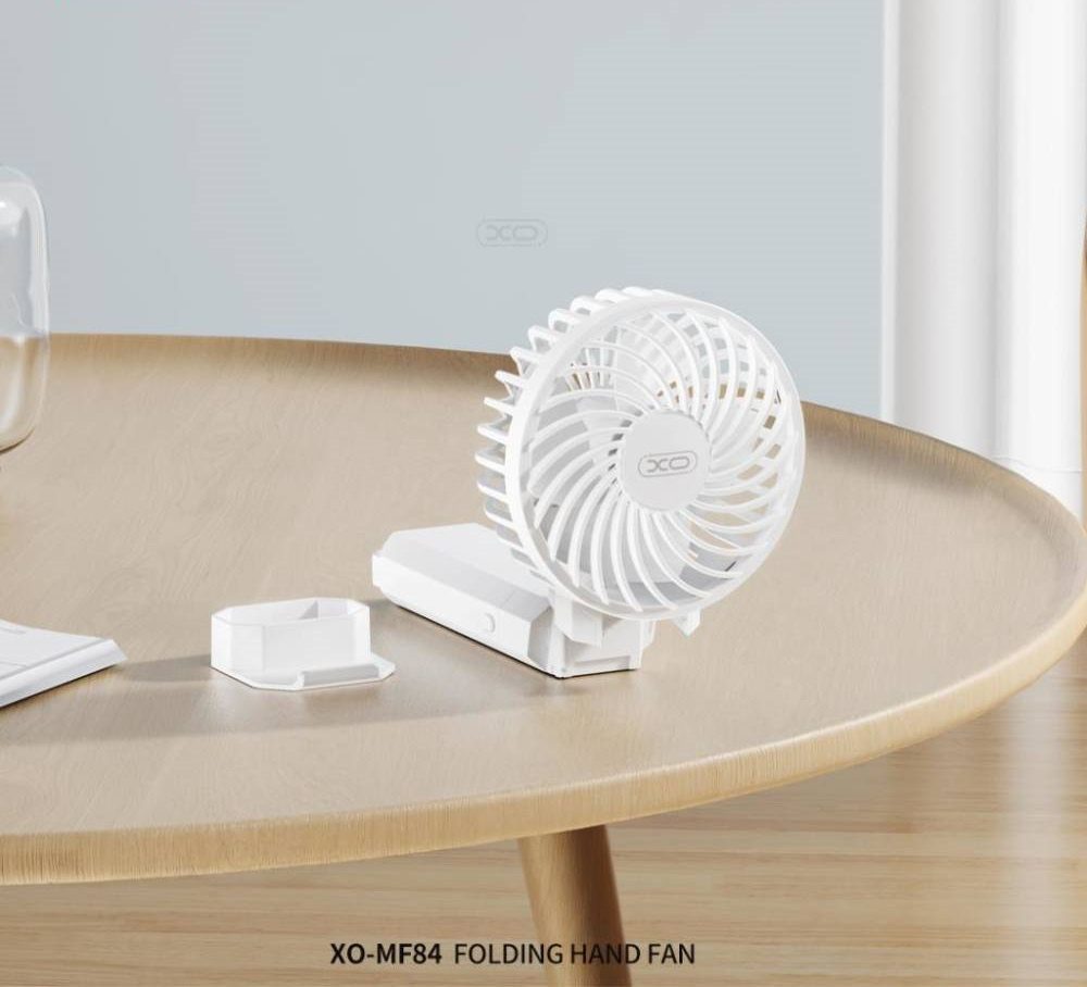 XO MF84 Charging Power Folding Handheld/Stand Fan 4000mAh White - imagine 4
