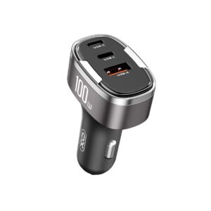 XO CC61 Smart Car Charger (Apple Output) 100W /USB-A(30W)+Type-C(45W)+Lightning(25W) Silver