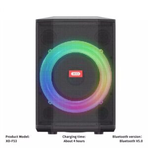 XO F53 Star Shepherd EU 8-inch Speaker RGB Bluetooth Speaker 40W (with RC + Wireless Mic*1) Black