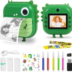 XO XJ05 front and rear dual camera children’s dinosaur silicone cover printing camera (Free 3 Rolls