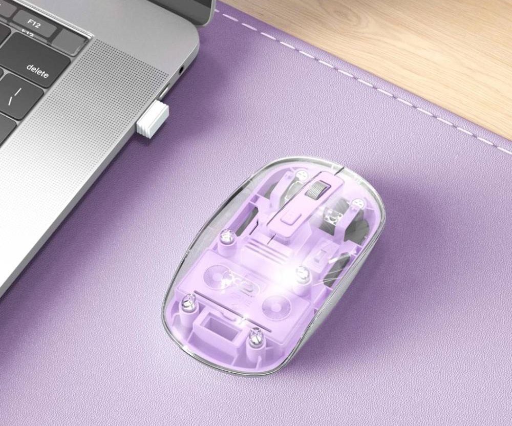 XO M12 Bluetooth wireless transparent mouse Purple