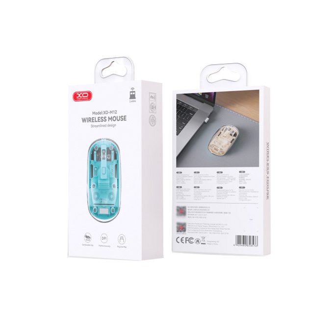 XO M12 Bluetooth wireless transparent mouse Yellow - imagine 4