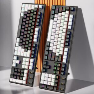 XO KB-06 Wired Mixed Color Illuminated Mechanical Keyboard Set (with Black Illuminated Mouse) white+