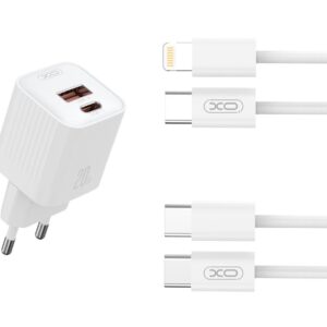XO L147(EU) PD20W 1USB-A+1USB-C Charger with TYPE-C cable White