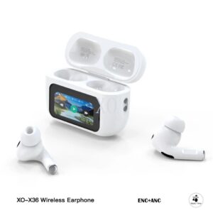 XO X36 Smart Screen ANC Active Noise Cancellation TWS Bluetooth Headset White