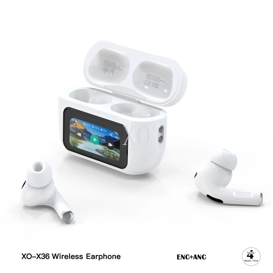 XO X36 Smart Screen ANC Active Noise Cancellation TWS Bluetooth Headset White