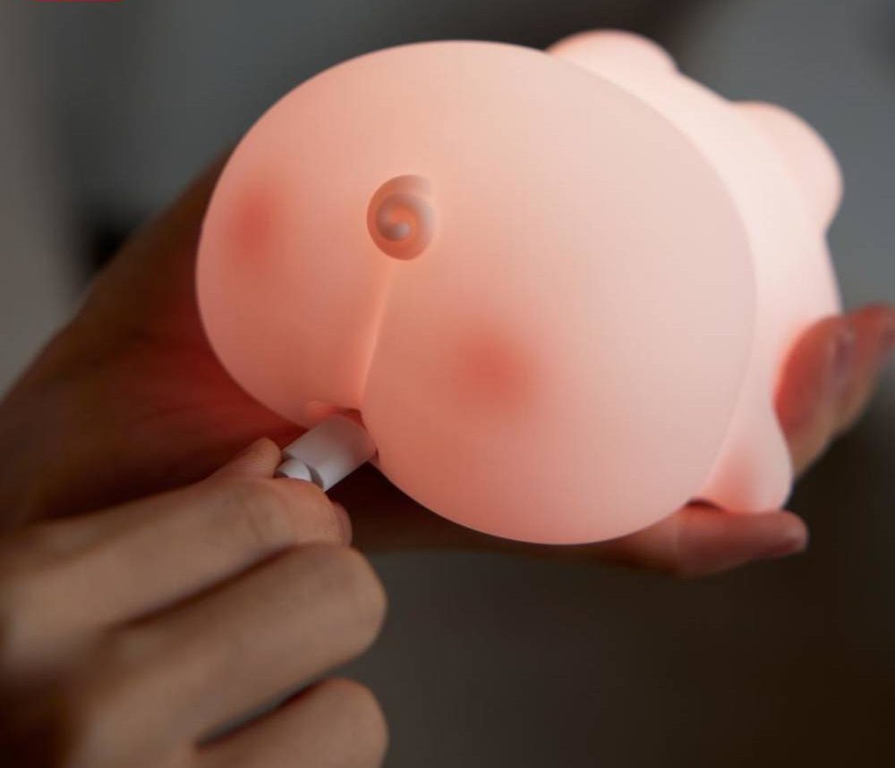 XO OZ09 Little Pink Pig Silicone Pat Light 1200mAh Pink - imagine 4