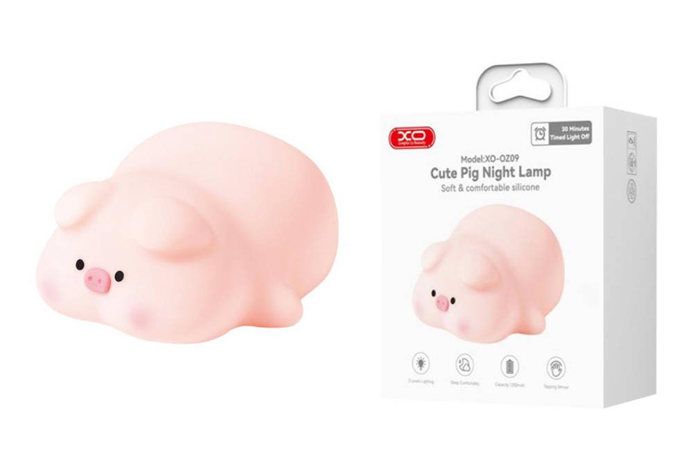 XO OZ09 Little Pink Pig Silicone Pat Light 1200mAh Pink - imagine 5