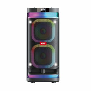 XO F58 Shine Dual 6-inch Woofer RGB Bluetooth Speaker 40W (with Remote Control + Wireless Mic*1) Bla