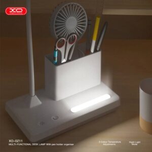 XO OZ11 3-Color Multi-Speed Pencil Table Lamp with Night Light 2400mAh white