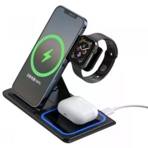 XO WX023 15W wireless charger (3 in 1 Supporting TWS,mobile phone,Apple Watch) Black