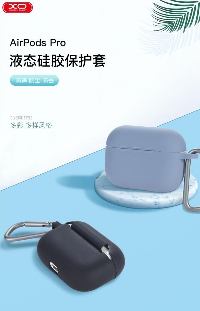 XO Apple AirPods Pro silicon case (with hanger) Green - imagine 4