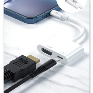 XO HUB005 Lightning to HDMI+Lightning 1080p ( lightning charging ) White