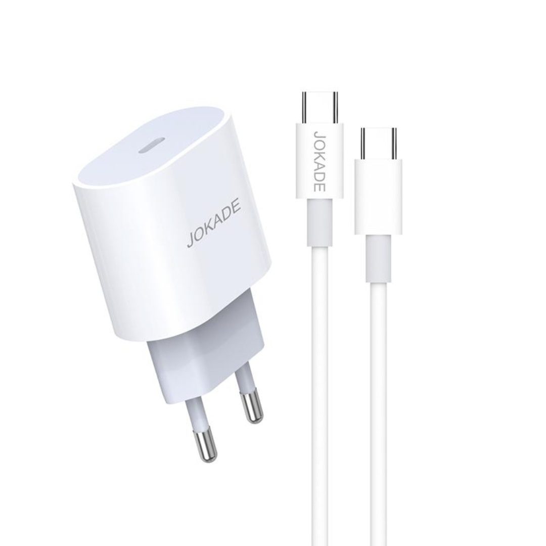 Jokade JB010 CHENGYUN series single port intelligent PD25W charger set (Type-C to Type-C) (EU) White