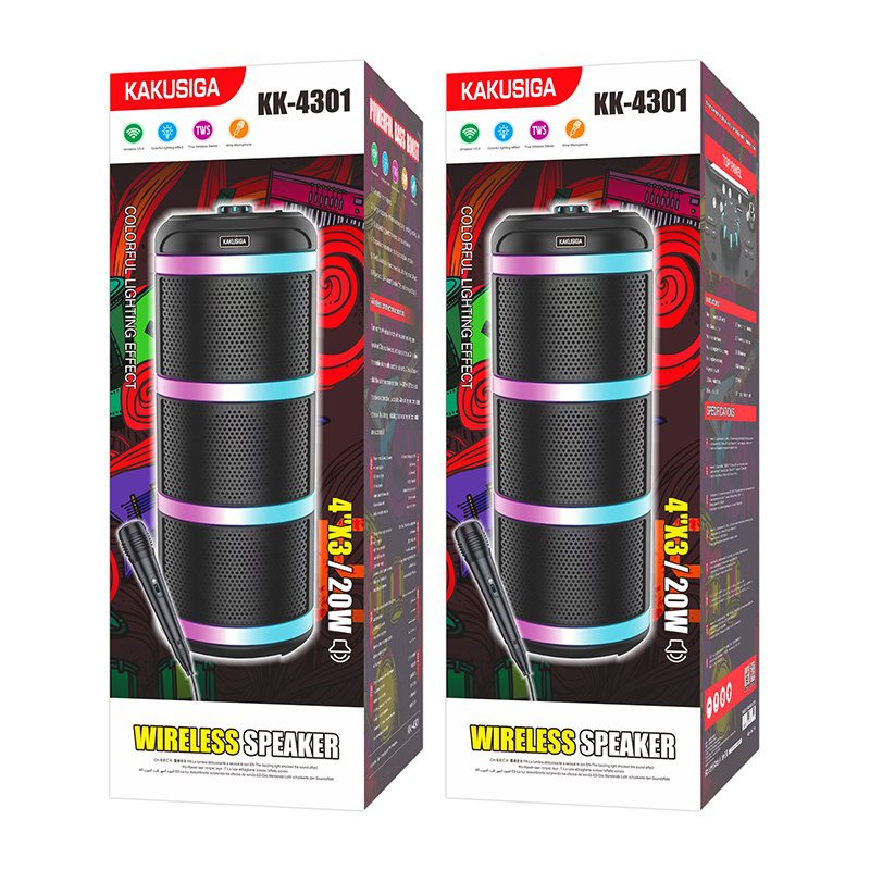 Kakusiga KK-4301 GUANGCHE colorful light wireless speaker Black - imagine 2