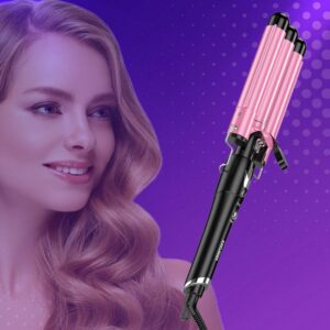Kakusiga KSC-1570 SUIBO Series Large Wave Curling Iron（EU） Pink