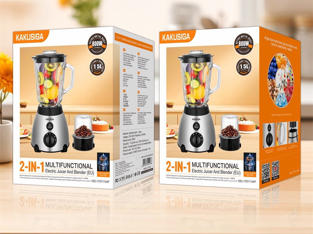 Kakusiga KSC-1707 POFENG Series 2-in-1 Multifunctional Electric Juicing Blender(EU) Silver - imagine 2